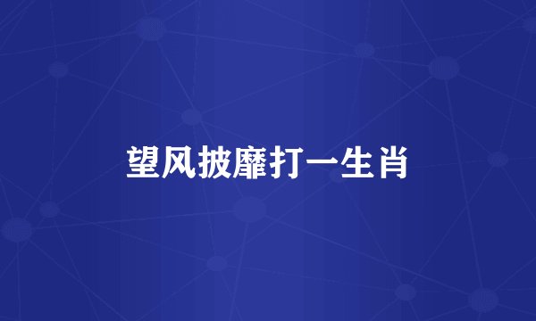 望风披靡打一生肖