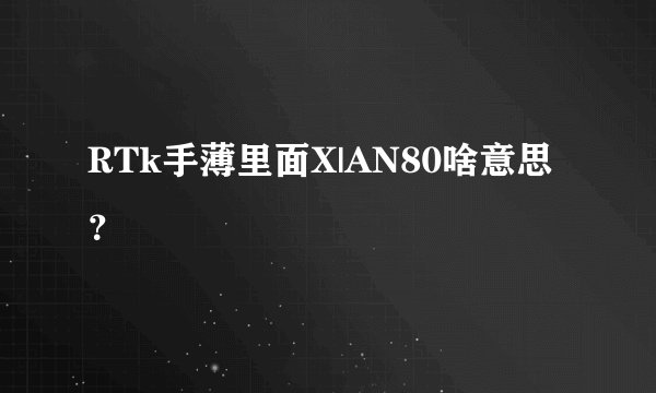 RTk手薄里面X|AN80啥意思？